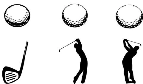 Golf icon on white background Stock Illustration