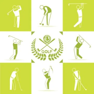 Golf icons Stock Illustration