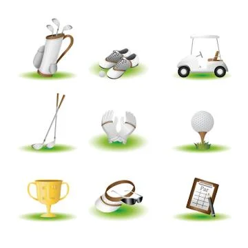 Golf icons Stock Illustration