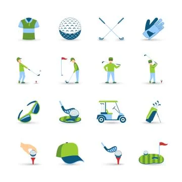 Golf Icons Set 库存插图