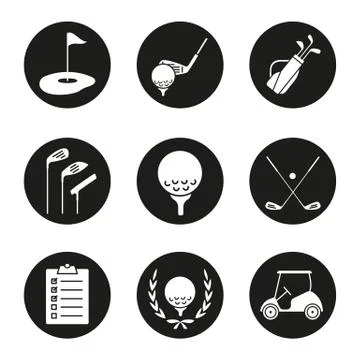 Golf icons set Stock Illustration