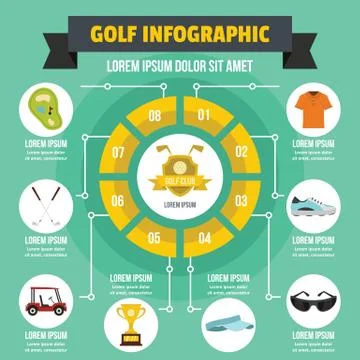 Golf infographic concept, flat style Illustrazione stock