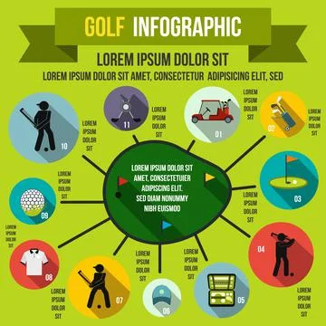 Golf infographic, flat style Stock Illustration
