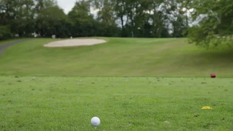 Golf Iron hitting ball off tee 스톡 동영상 152909279