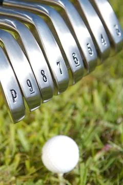 Golf irons Stock Photos