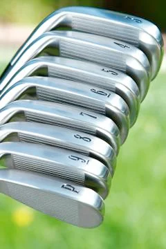 Golf irons Stock Photos
