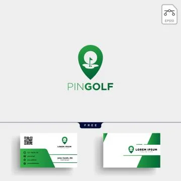 Golf location or Map logo template and business card design Stock Illustration