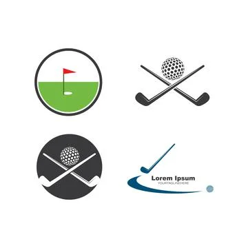 Golf Logo Template vector illustration icon Illustrazione stock