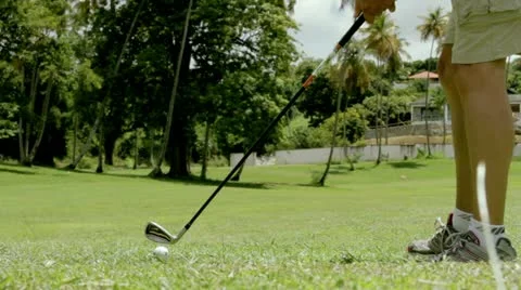 Golf- a long drive Stock Footage 12139883