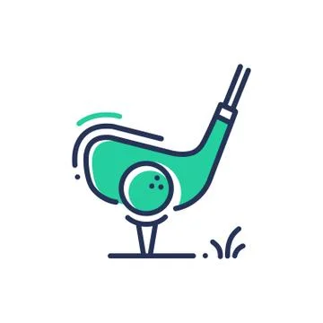 Golf - modern vector line design icon. Stock Illustration