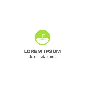 Golf negative space field. Vector logo template Ilustração Stock