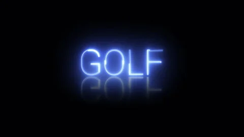 Golf neon text animation on black background Stock Footage 292739952
