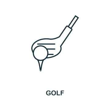 Golf outline icon. Simple element illustration. Golf icon in outline style Stock Illustration