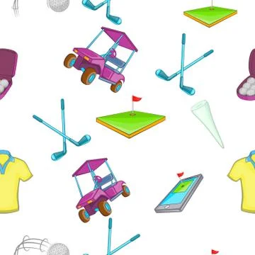 Golf pattern, cartoon style 스톡 일러스트
