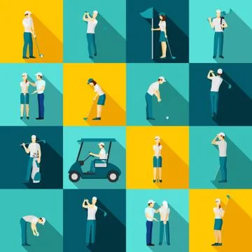 Golf People Flat イラスト素材