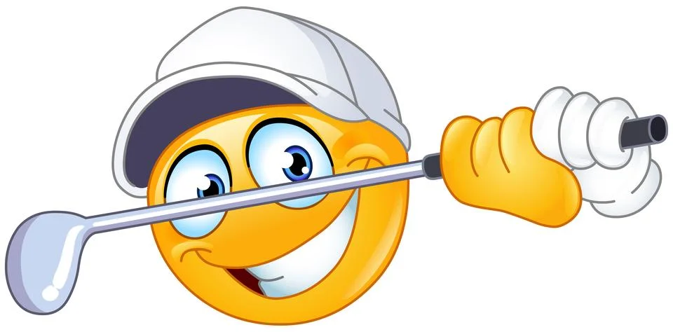 Golf Player Emoticon Stock Illustration
