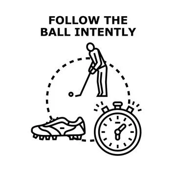Golf player focused on ball, preparing for competition Stock Illustration