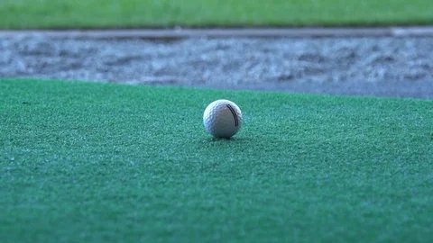 Golf player hit the ball closeup Stock Footage 119398143