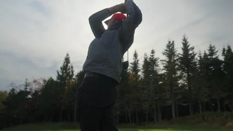 Golf Player Hitting the Ball 4K Stock Footage 300467861