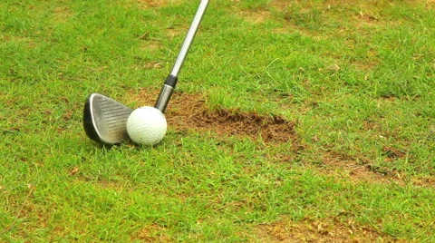 Golf player hitting the ball. Close-up Video stock 64877433