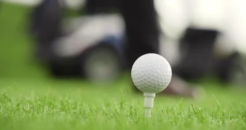 Golf player hitting golf ball Stock Footage 96648694