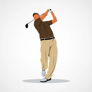 Golf player illustration Illustrazione stock