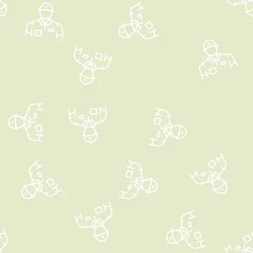 Golf player line seamless pattern Stock Illustration