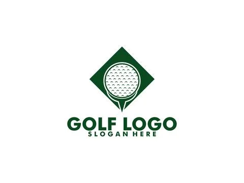 Golf player Logo design vector template. Modern Luxury Golf club Logotype Stock Illustration
