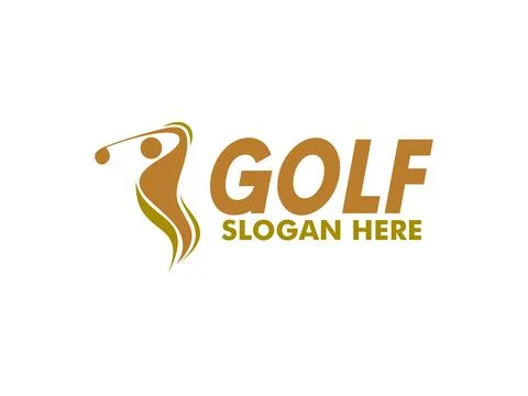 Golf player Logo design vector template. Modern Luxury Golf club Logotype Stock Illustration