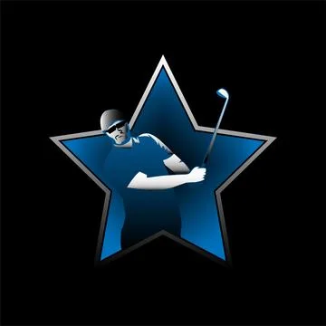 Golf player logo Stock Illustration