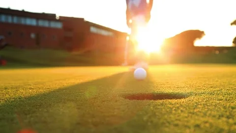 Golf player Playing Golf At Sunset Stock Footage 232913166