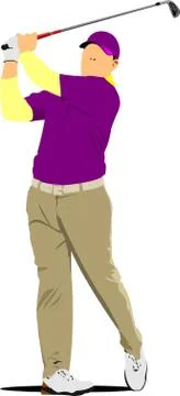 Golf player poster. vector illustration Stock Illustration