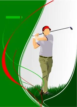 Golf player poster. Vector illustration Illustrazione stock