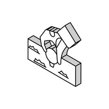 Golf player putting ball on tee stand isometric icon vector illustration Illustrazione stock