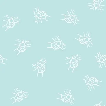 Golf player putting ball on tee stand line seamless pattern Illustrazione stock