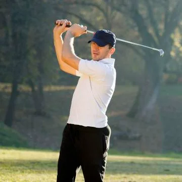Golf player shots Stock Photos