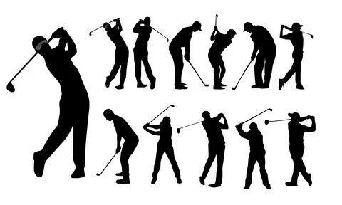 Golf Player Silhouette vector Stock Illustration