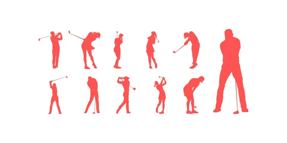 Golf Player Silhouette Vector Stock Illustration