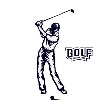 Golf player VECTOR. Silhouette of a golf player. Vector illustration Stock Illustration