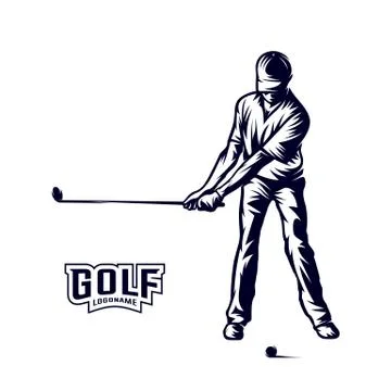 Golf player VECTOR. Silhouette of a golf player. Vector illustration Stock Illustration