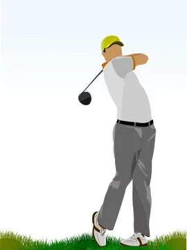 Golf players. Vector illustration Stock Illustration