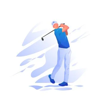 Golf players Vector illustration Stock Illustration