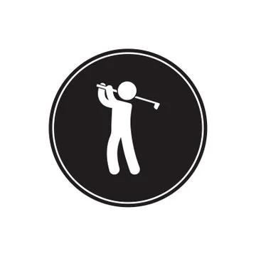 Golf poster. Golfer swing on golf course Stock Illustration