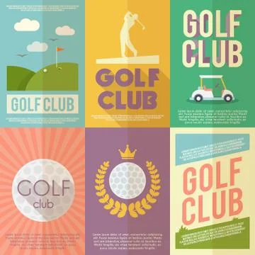 Golf Poster Set Illustration