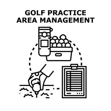 Golf practice area management concept overseeing sports training 스톡 일러스트