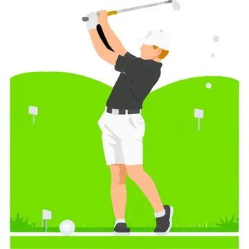 Golf Practice DynamicMotion Hobby Competition Swing Stock Illustration