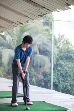 Golf practice Stock-Fotos