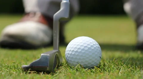 Golf putt, close up Stock Footage 6050026