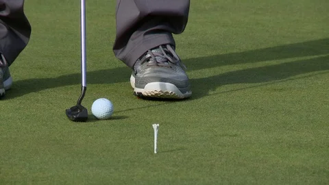 Golf putt close up Stock Footage 106099943