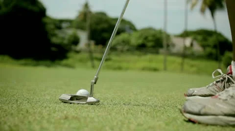 Golf putt Stock Footage 12139813